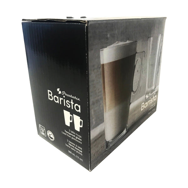 Safdie Barista Latte Glass Coffee Mugs 370ml, Set of 2