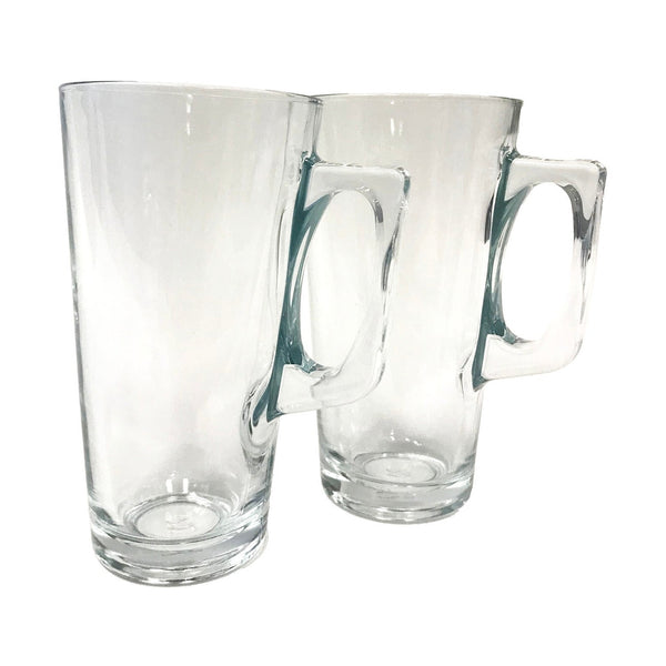 Safdie Barista Latte Glass Coffee Mugs 370ml, Set of 2