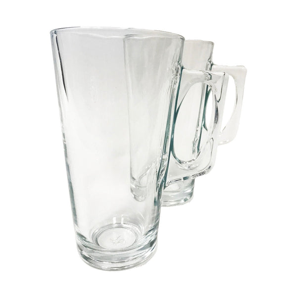 Safdie Barista Latte Glass Coffee Mugs 370ml, Set of 2