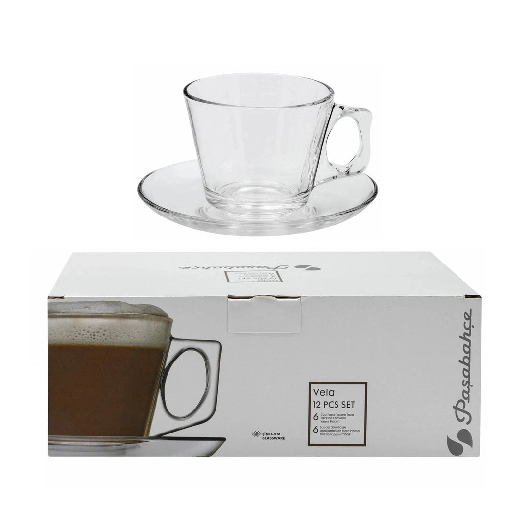 Safdie Vela Cappuccino Cup &amp; Saucer 190ml, Set of 6