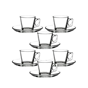 Safdie Vela Espresso Cup & Saucer 80ml, Set of 6