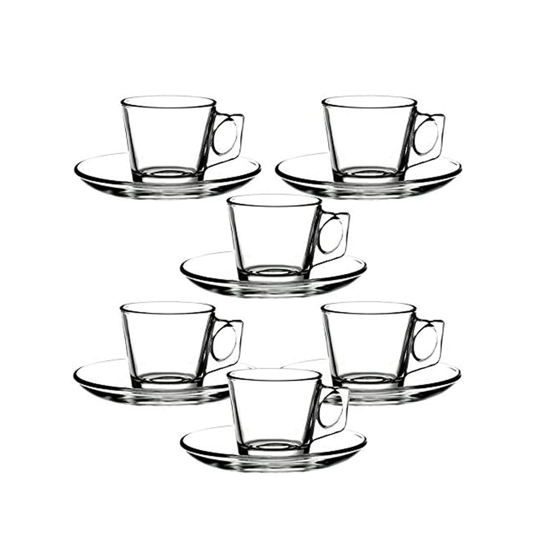 Safdie Vela Espresso Cup &amp; Saucer 80ml, Set of 6