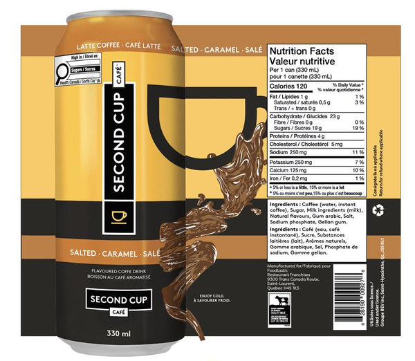 Second Cup Coffee Latte Caramel Salé, 330 ml