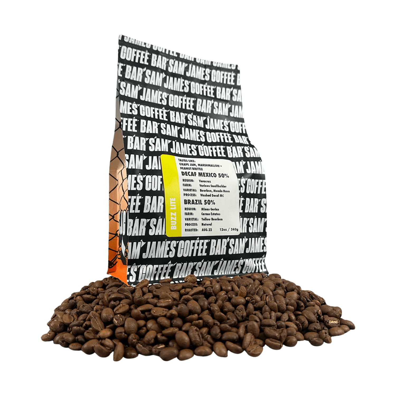 Sam James Whole Bean Coffee Buzz Lite, 12oz