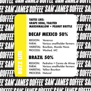 Sam James Whole Bean Coffee Buzz Lite, 12oz