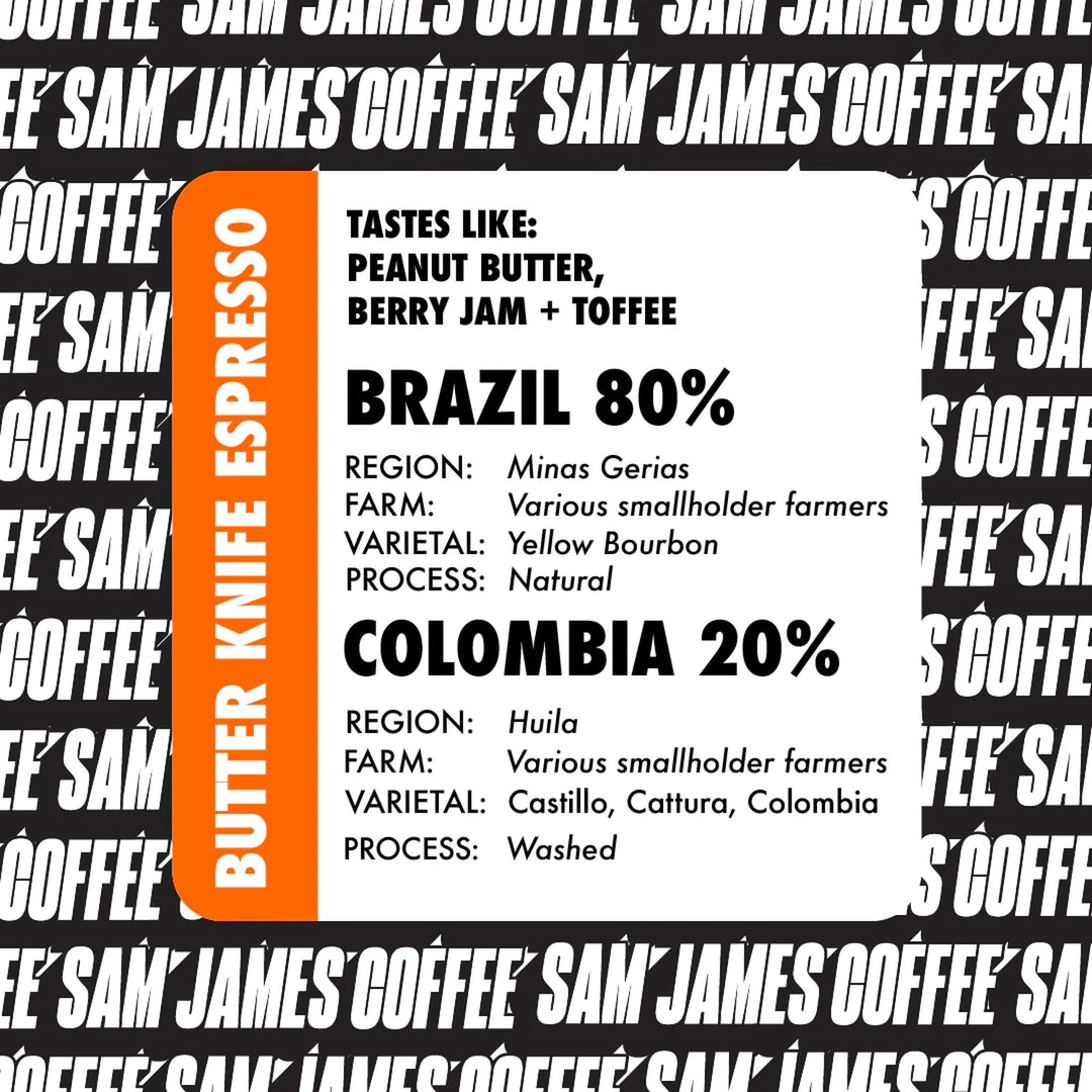 Sam James Whole Bean Coffee, Espresso 12oz
