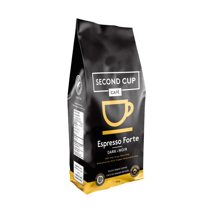 Second Cup Espresso Forte Dark Whole Bean Coffee, 312 g