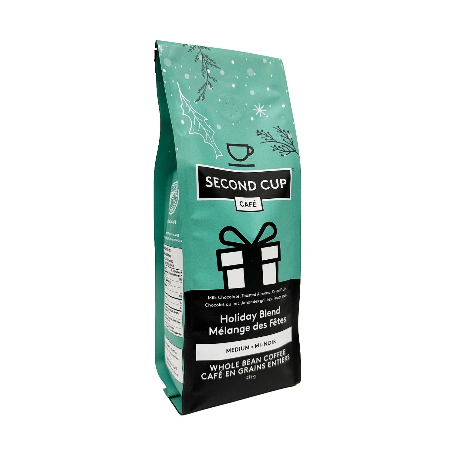 Second Cup Holiday Blend Whole Bean Coffee, 312 g