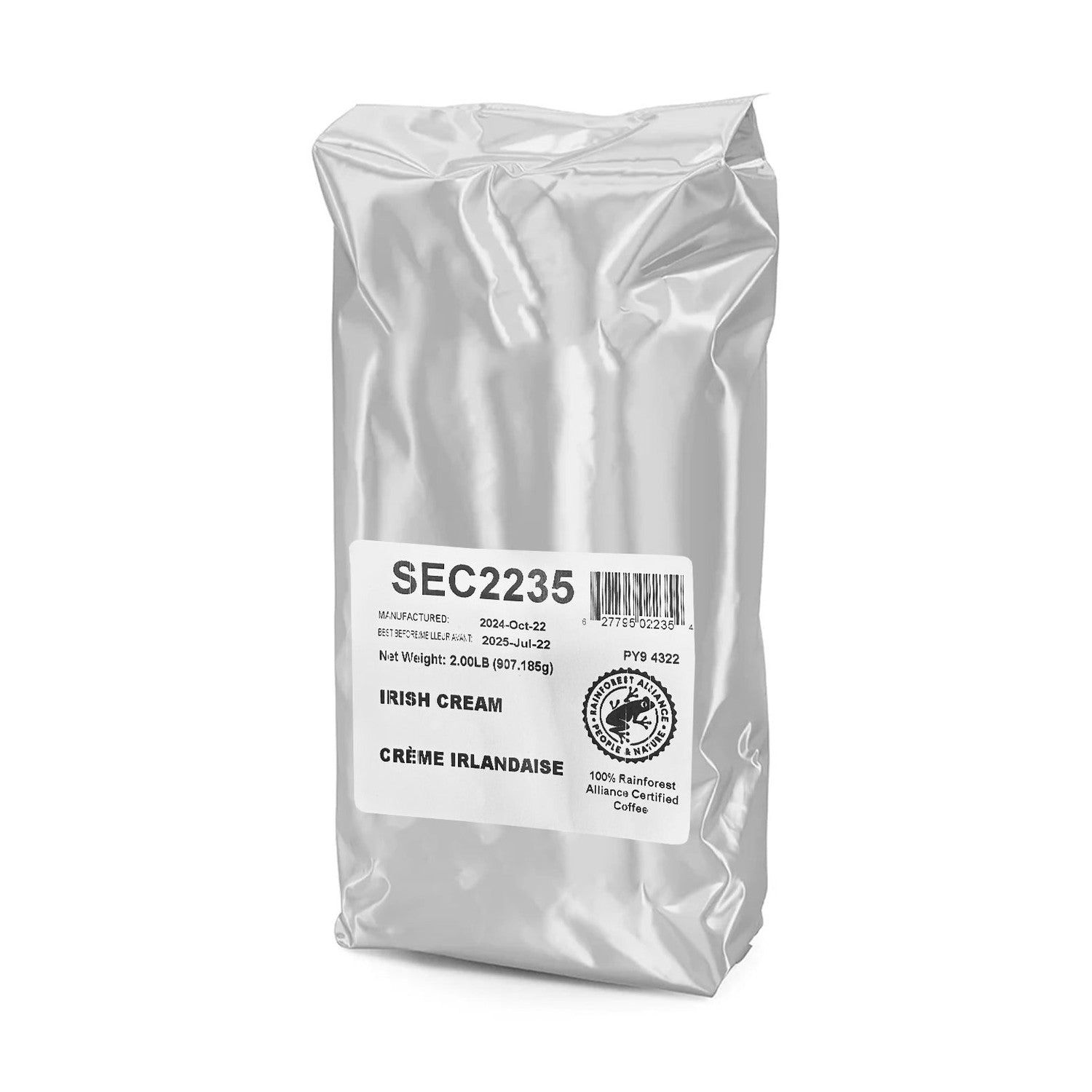 Second Cup Irish Cream Whole Bean Coffee, 2 lb