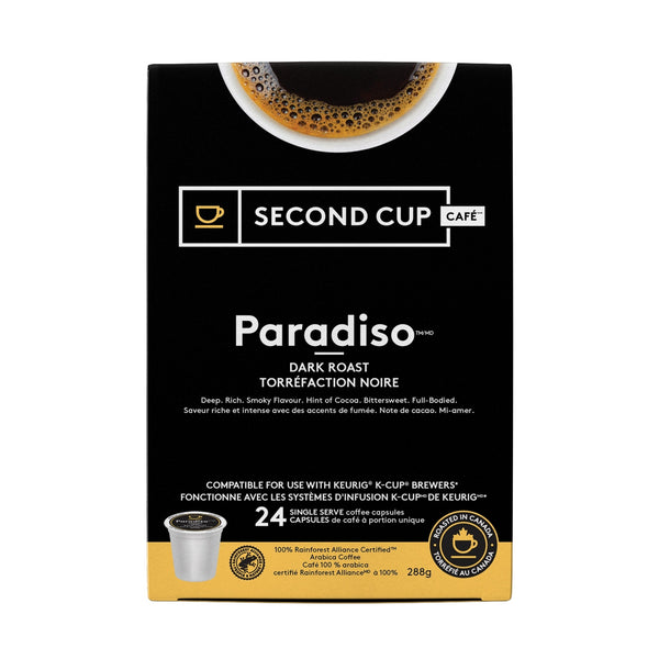 Second Cup Paradiso Dark Roast Single Serve Coffee 24 Pack