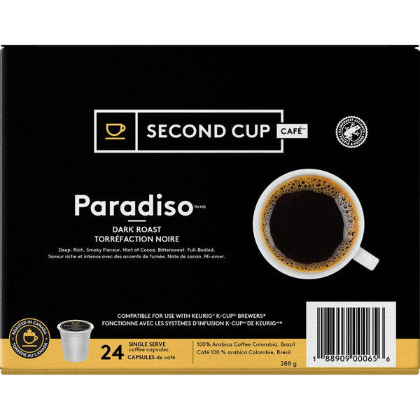 Second Cup Paradiso Dark Roast Single Serve Coffee 24 Pack