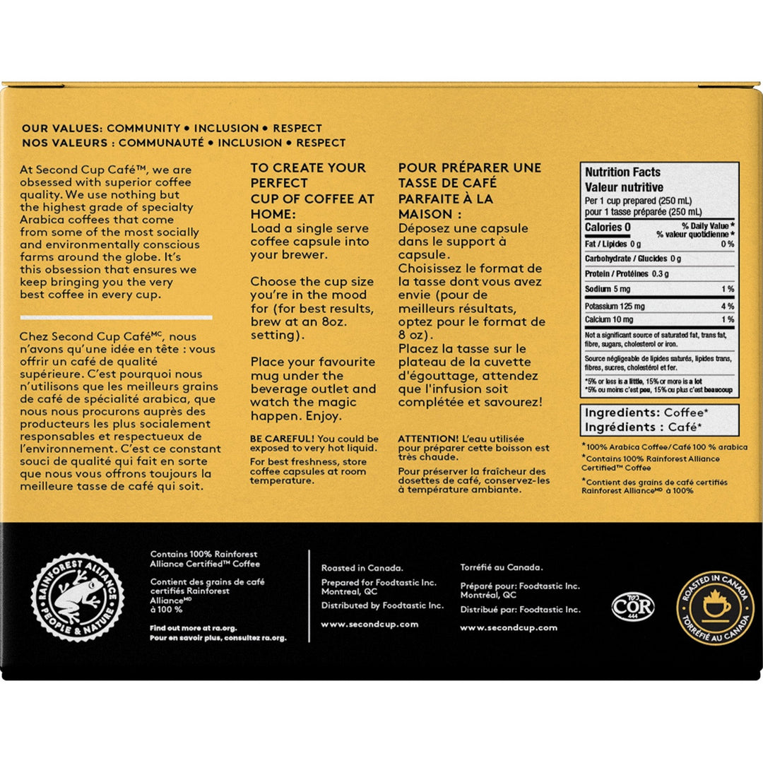 Second Cup Paradiso Medium Roast Single Serve Coffee 24 Pack