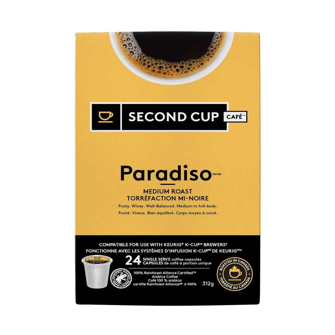 Second Cup Paradiso Medium Roast Single Serve Coffee 24 Pack