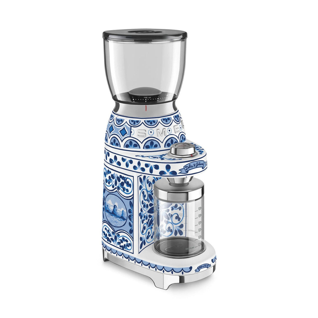 Smeg 50’s Style Dolce&amp;Gabbana Coffee Grinder CGF01, Blu Mediterraneo