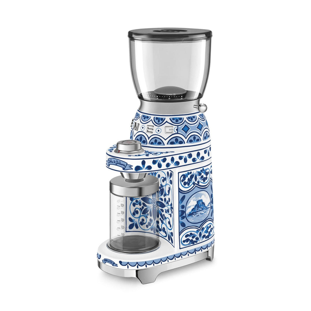 Smeg 50’s Style Dolce&amp;Gabbana Coffee Grinder CGF01, Blu Mediterraneo
