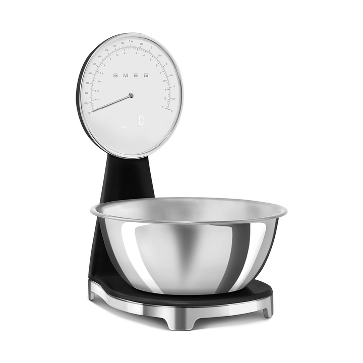 Smeg Analog and Digital Kitchen Scale, Black 