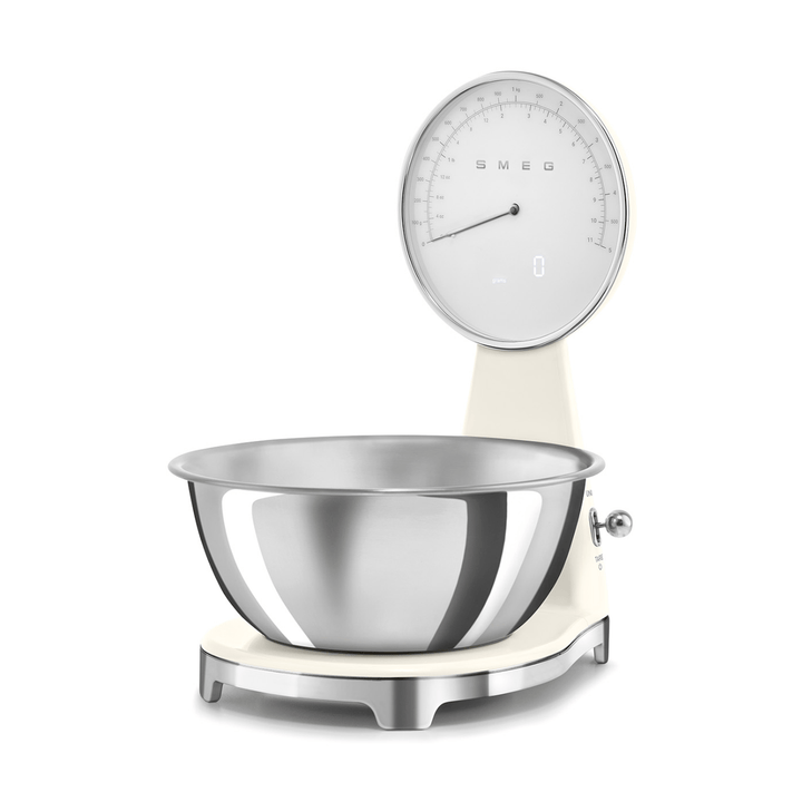 Smeg Analog and Digital Kitchen Scale, Cream 
