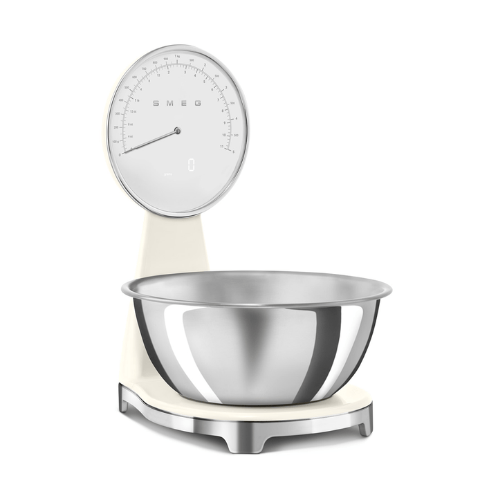 Smeg Analog and Digital Kitchen Scale, Cream 