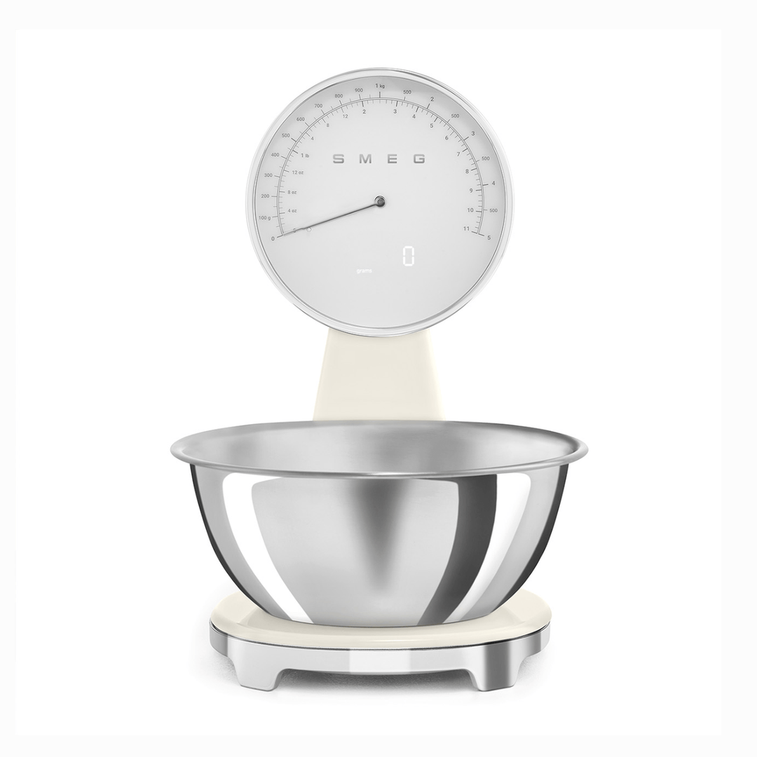Smeg Analog and Digital Kitchen Scale, Cream 
