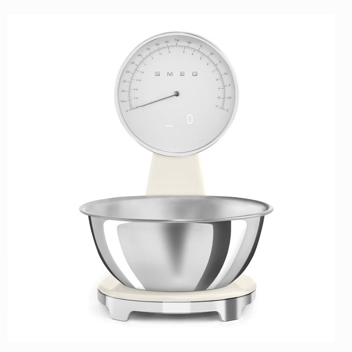 Smeg Analog and Digital Kitchen Scale, Cream 