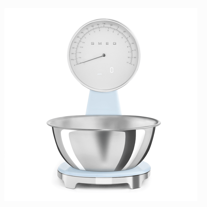 Smeg Analog and Digital Kitchen Scale, Pastel Blue 