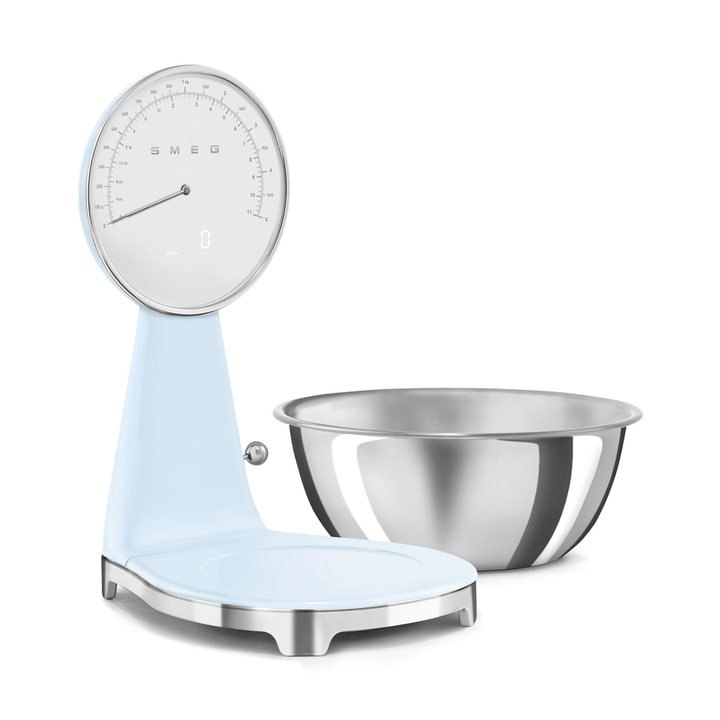 Smeg Analog and Digital Kitchen Scale, Pastel Blue 