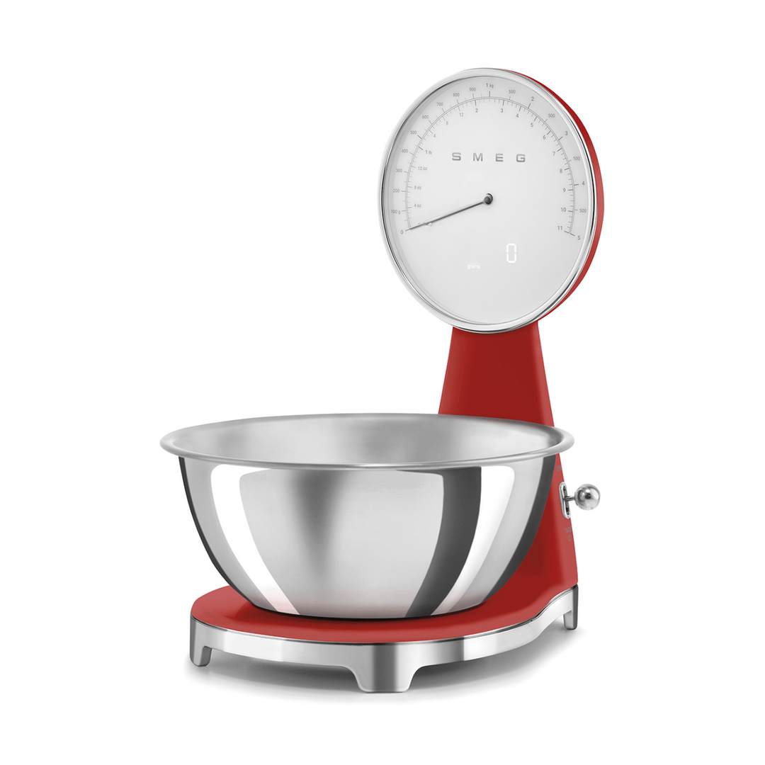 Smeg Analog and Digital Kitchen Scale, Red 
