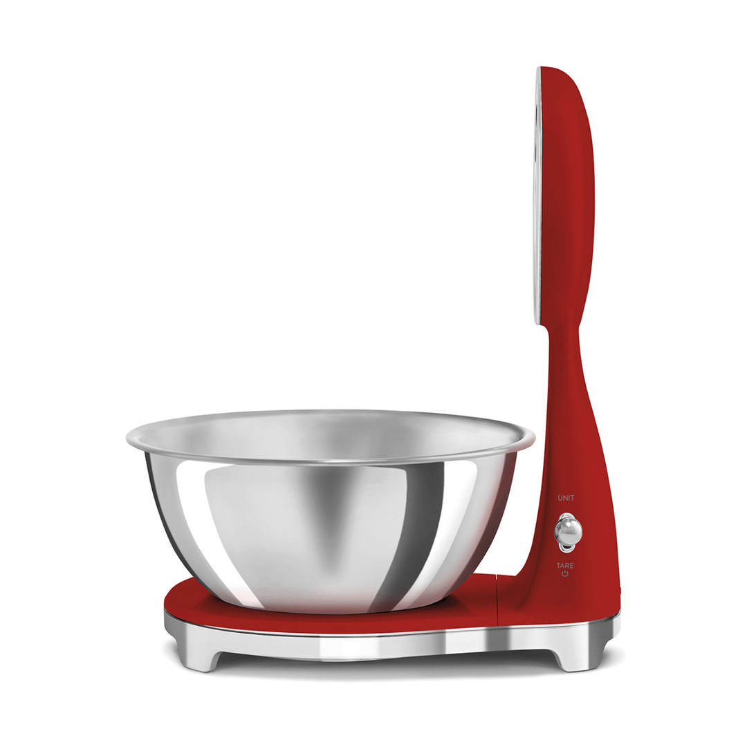 Smeg Analog and Digital Kitchen Scale, Red 