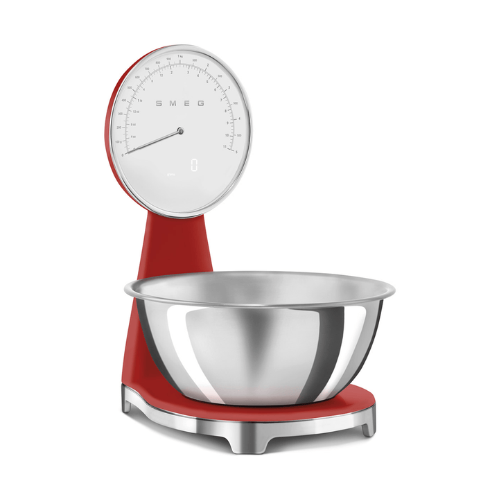 Smeg Analog and Digital Kitchen Scale, Red 