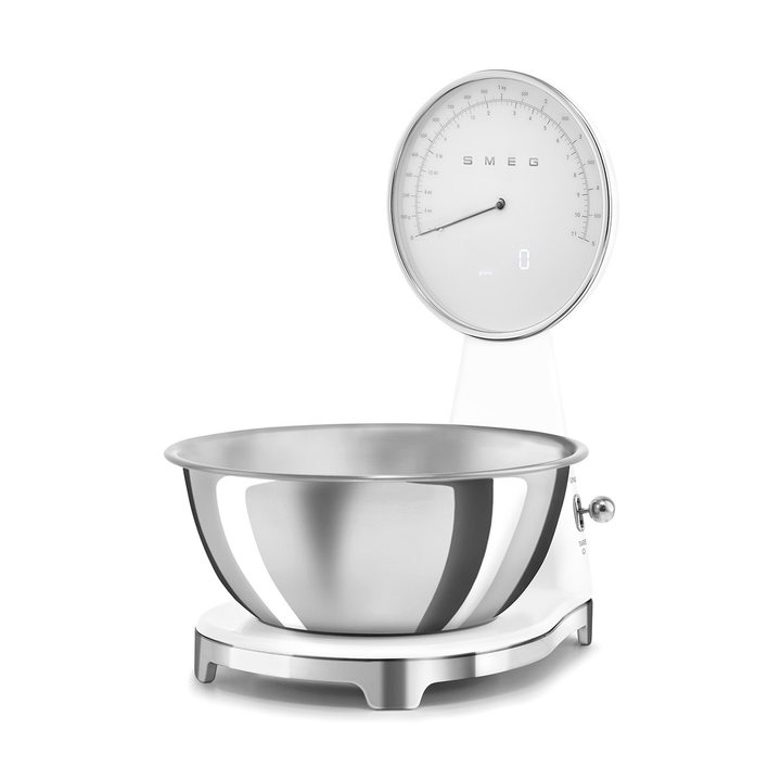 Smeg Analog and Digital Kitchen Scale, White 