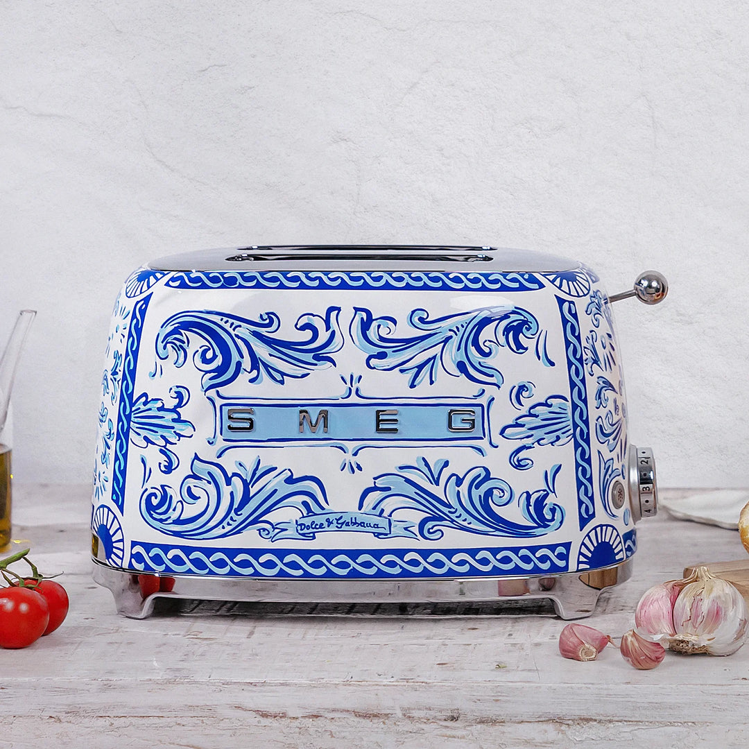 Smeg Dolce&amp;Gabbana 2-Slice Toaster, Blu Mediterraneo 