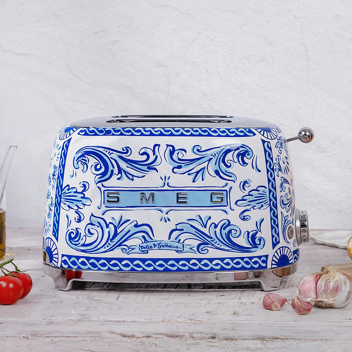 Smeg Dolce&amp;Gabbana 2-Slice Toaster, Blu Mediterraneo 