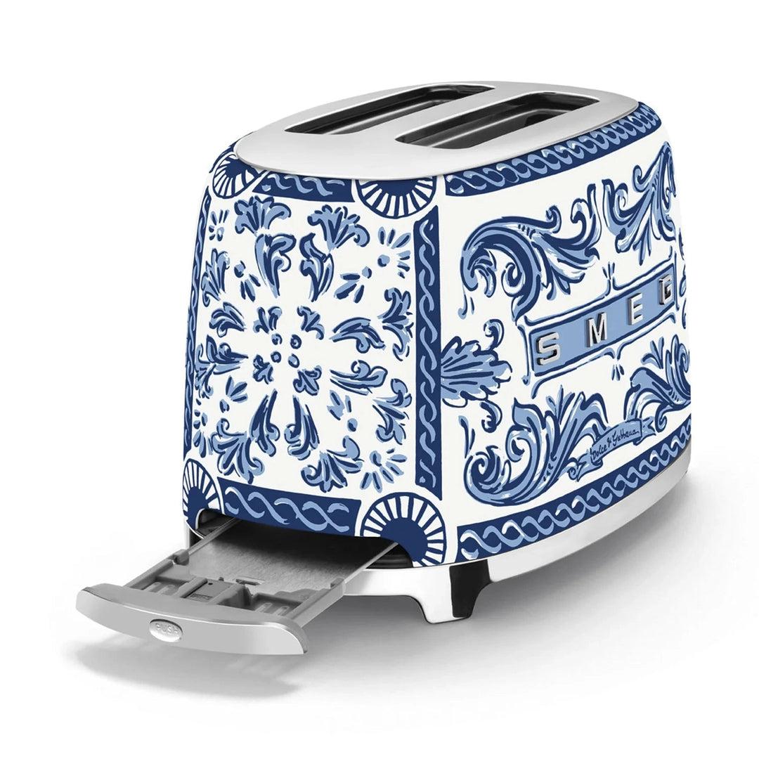 Smeg Dolce&amp;Gabbana 2-Slice Toaster, Blu Mediterraneo 