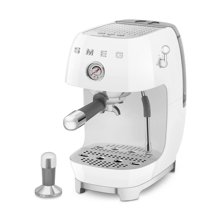 Smeg Manual Espresso Coffee Machine With Cold Brew, White 