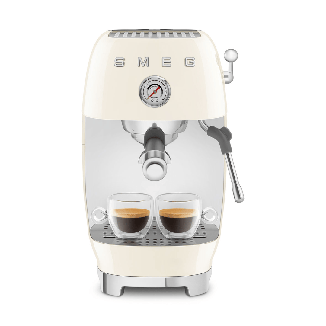 Smeg Manual Espresso Coffee Machine With Cold Brew, Cream 