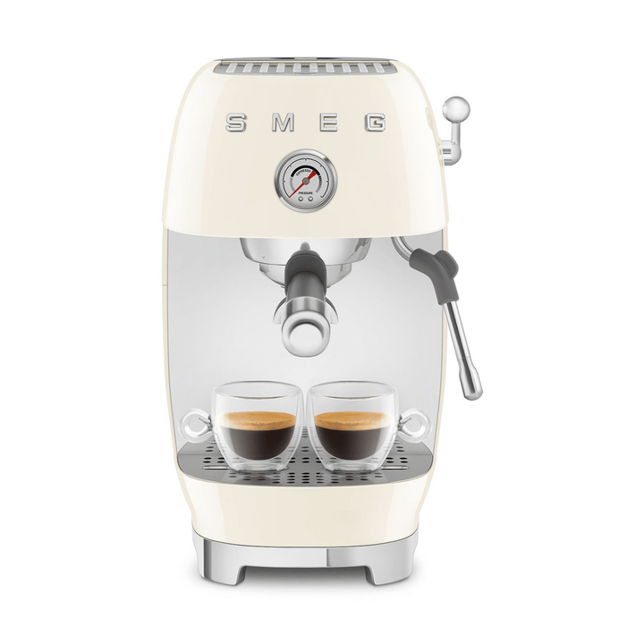 Smeg Manual Espresso Coffee Machine With Cold Brew, Cream 