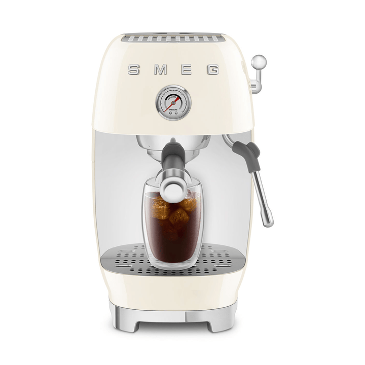Smeg Manual Espresso Coffee Machine With Cold Brew, Cream 