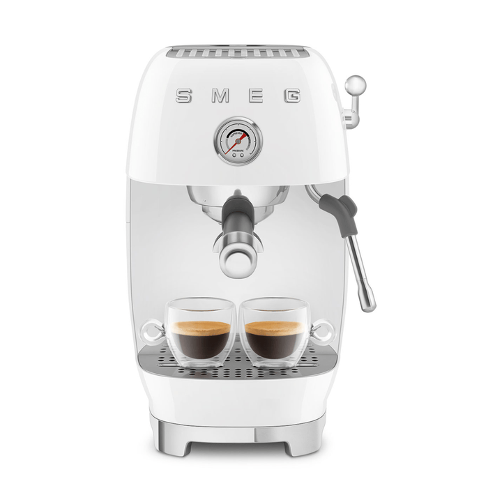Smeg Manual Espresso Coffee Machine With Cold Brew, White 