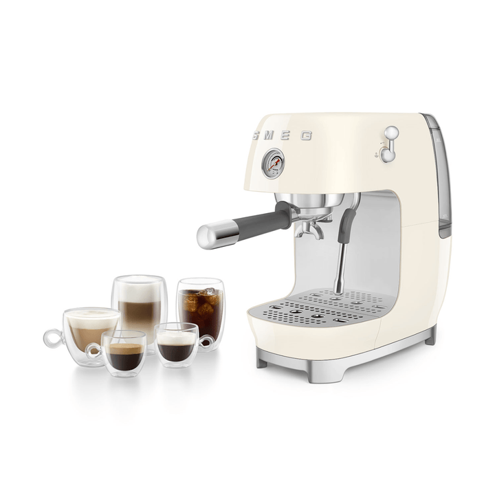 Smeg Manual Espresso Coffee Machine With Cold Brew, Cream 