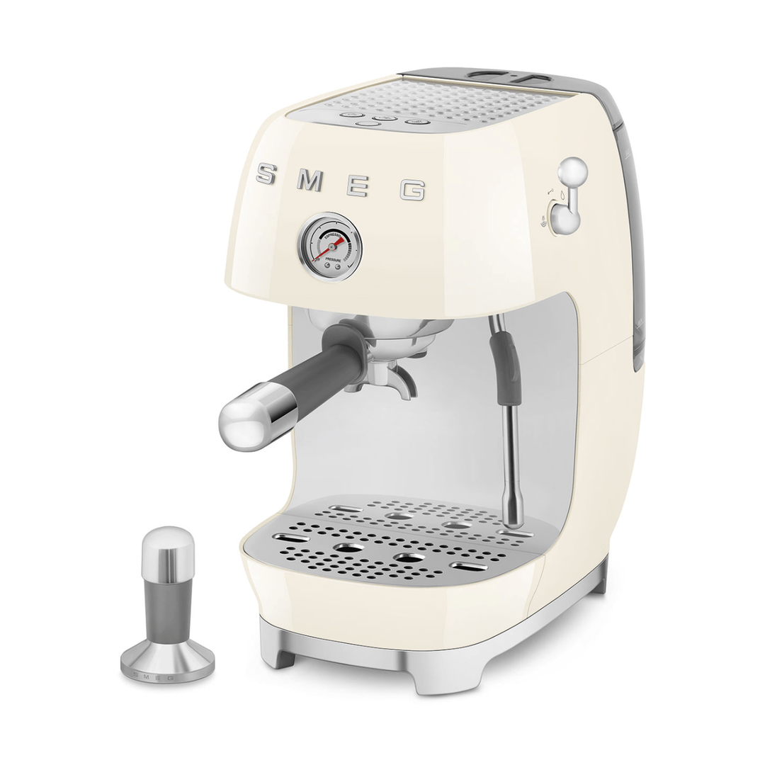 Smeg Manual Espresso Coffee Machine With Cold Brew, Cream 