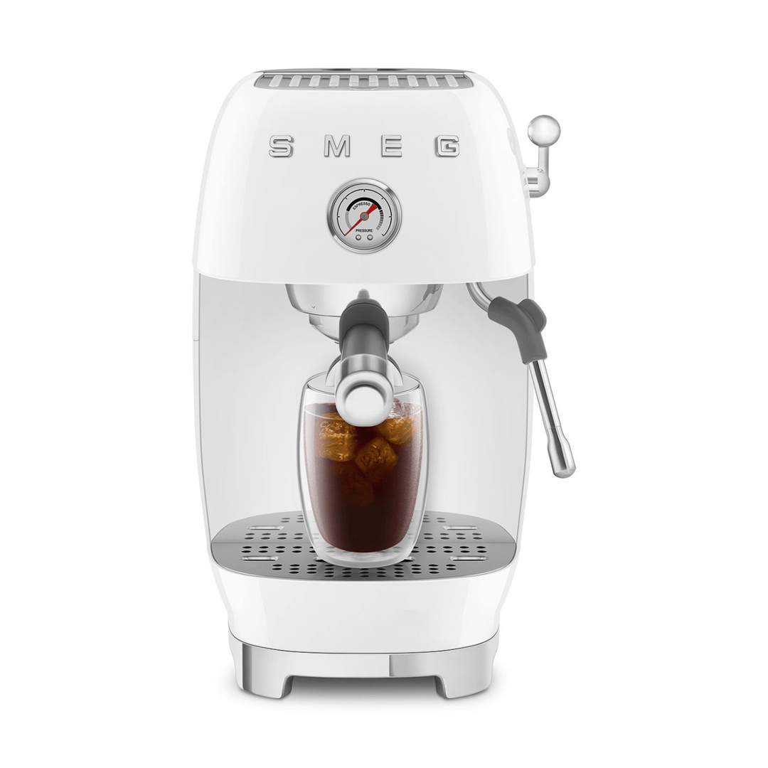 Smeg Manual Espresso Coffee Machine With Cold Brew, White 