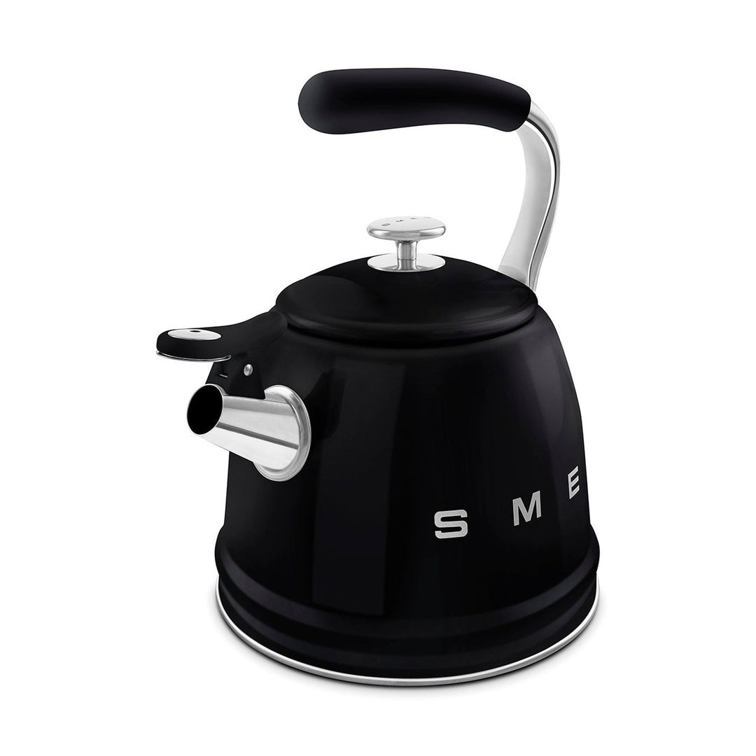 Smeg Retro Style Whistling Kettle 2.3L, Glossy Black