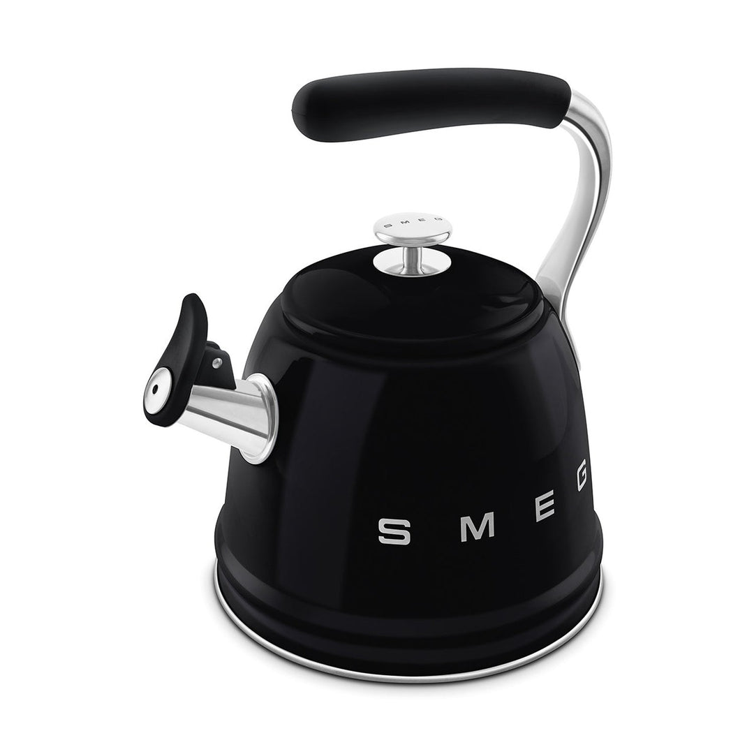 Smeg Retro Style Whistling Kettle 2.3L, Glossy Black