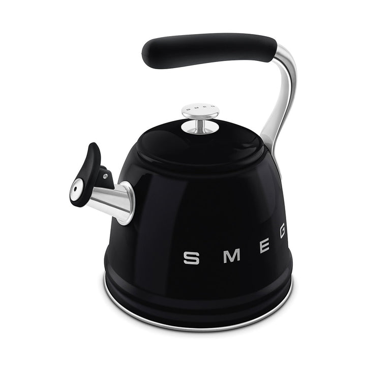 Smeg Retro Style Whistling Kettle 2.3L, Glossy Black
