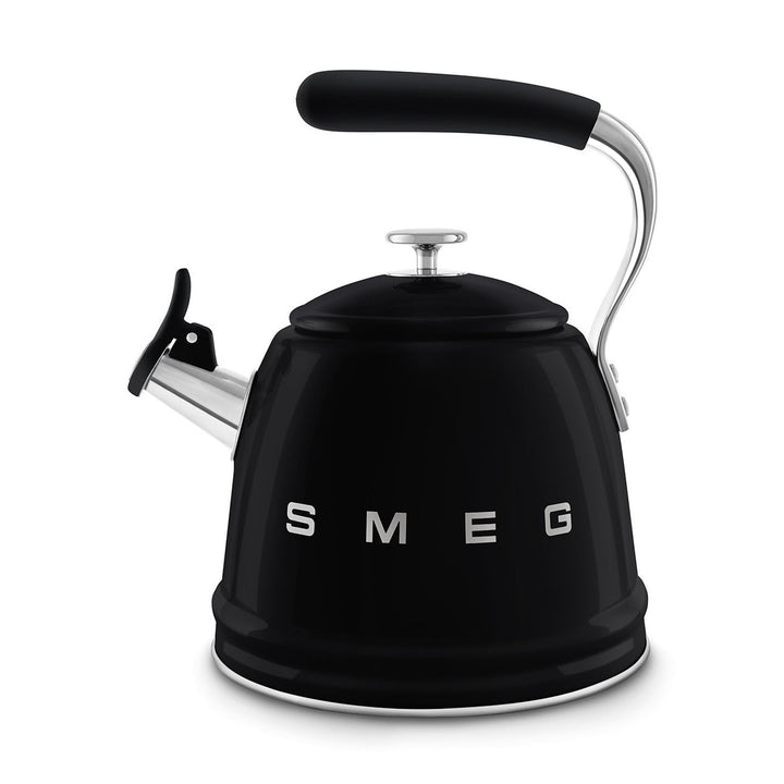 Smeg Retro Style Whistling Kettle 2.3L, Glossy Black