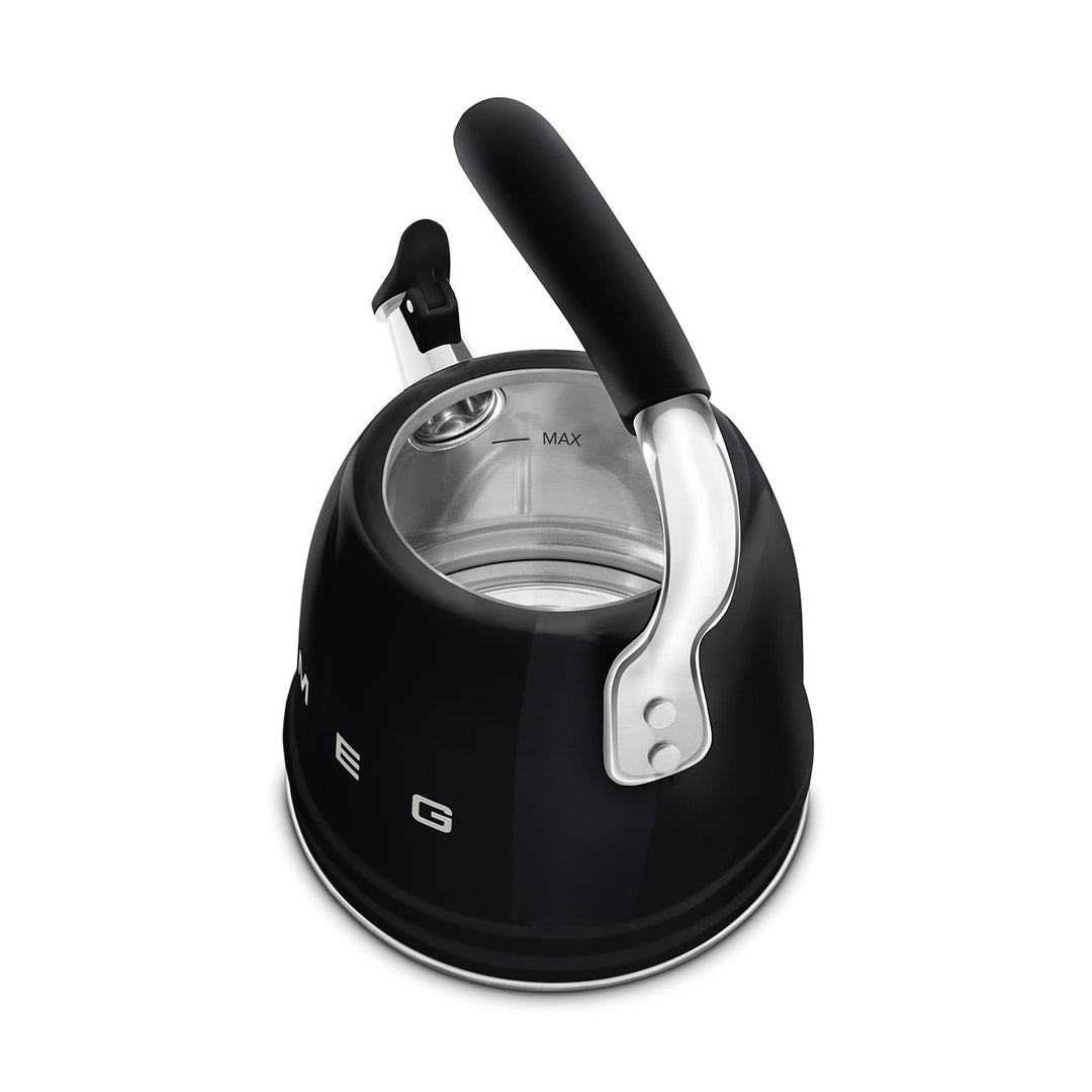 Smeg Retro Style Whistling Kettle 2.3L, Glossy Black