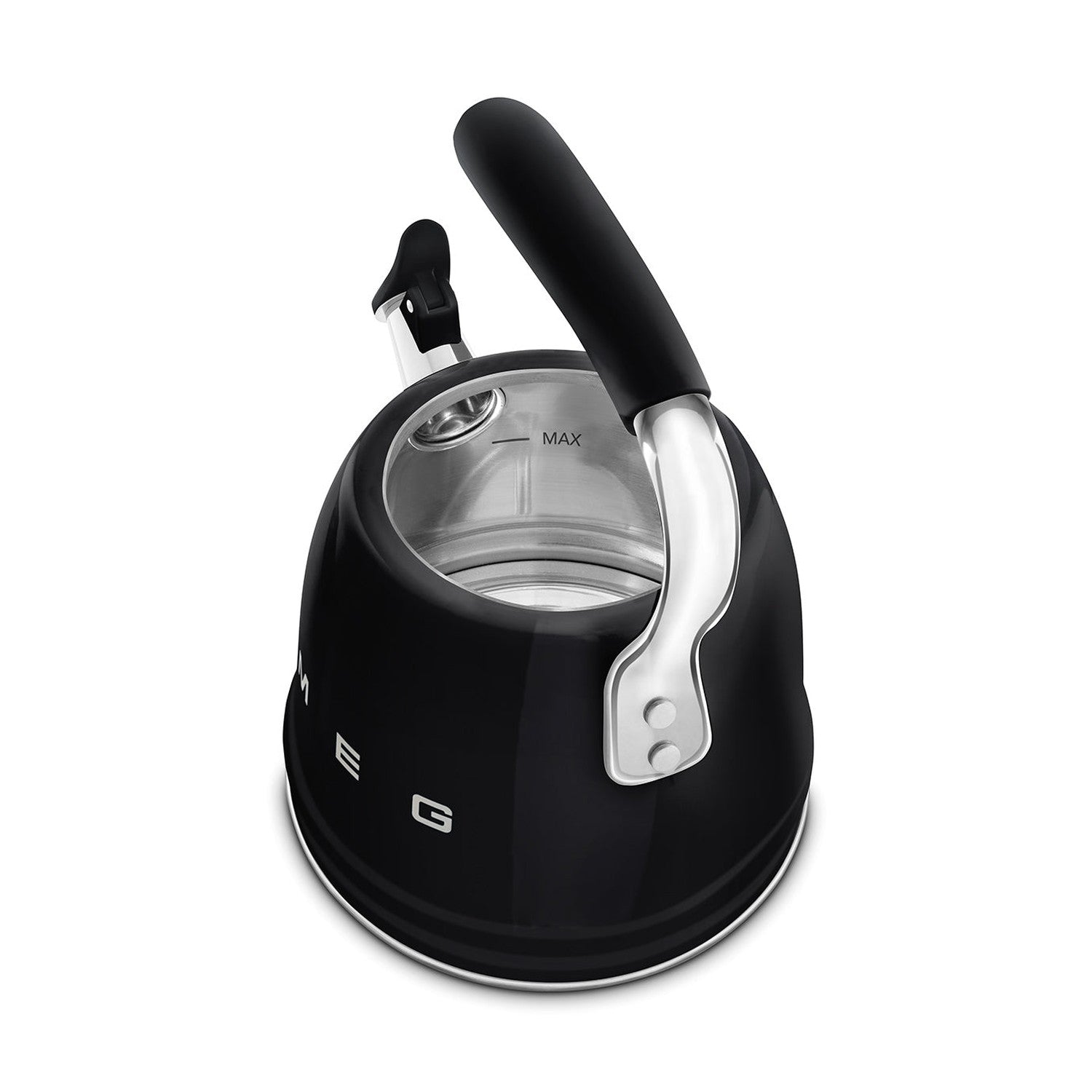 Smeg Retro Style Whistling Kettle 2.3L, Glossy Black