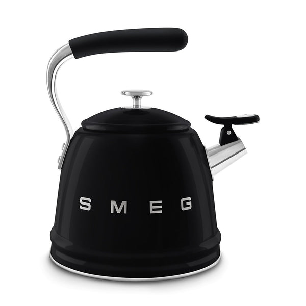 Smeg Retro Style Whistling Kettle 2.3L, Glossy Black