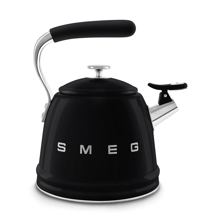 Smeg Retro Style Whistling Kettle 2.3L, Glossy Black