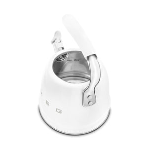 Smeg Retro Style Whistling Kettle 2.3L, White